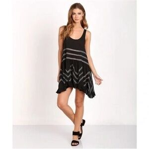 Free People Asymmetrical Black and Gray Sundress
